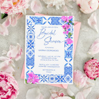Carrelage bleu Bougainvillea élégante douche nupti