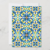 Invitation Carrelage bleu citron Amalfi Positano baby shower (Dos)