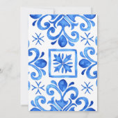 Invitation Carrelage bleu citron baby shower italien (Dos)