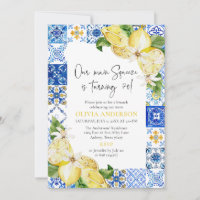 Carrelage bleu Citrons Italien 70e fête d'annivers