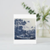 Invitation Carrelage bleu Delft - Bovins et oiseaux (Debout devant)