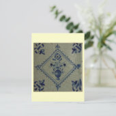 Invitation Carrelage Bleu Delft - Vase avec Fleurs et Bouquet (Debout devant)