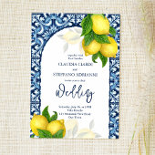 Invitation Carrelage bleu et citron Amalfi Positano mariage