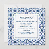 Invitation Carrelage bleu Italie Citron nuptiale douche Invit (Dos)