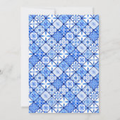 Invitation Carrelage bleu italien méditerranéen - Mariage cit (Dos)