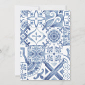 Invitation Carrelage bleu méditerranéen (Dos)
