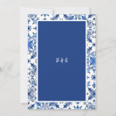 Invitation Carrelage bleu méditerranéen Motif (Dos)