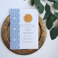 Carrelage bleu orange aquarelle Mariage méditerran