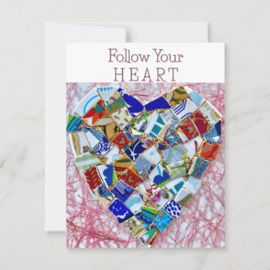 Invitation Carrelage en porcelaine cassé Carrelage coeur Art (Devant)