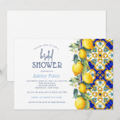 Invitation Carrelage italien | Citron thème Fête des mariées (Devant / Derrière)