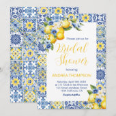 Invitation Carrelage italien méditerranéen & douche nuptiale  (Devant / Derrière)