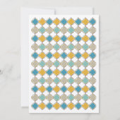 Invitation Carrelage marocain Bleu Jaune Mariage doré (Dos)
