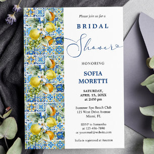 Invitation Carrelage méditerranéen Citrons Bébé ou Fête des m