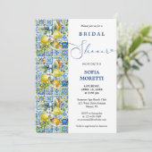 Invitation Carrelage méditerranéen Citrons Bébé ou Fête des m (Debout devant)