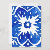 Invitation Carrelage méditerranéen Cobalt Bleu & Blanc Mariag (Dos)