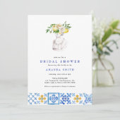 Invitation Carrelage méditerranéen Fête des mariées de citron (Debout devant)