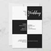 Invitation Carrelage noir et blanc classique (Devant)