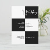 Invitation Carrelage noir et blanc classique (Debout devant)