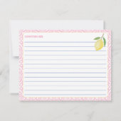 Invitation Carrelage rose Passez Carrelage Citron Baby shower (Dos)