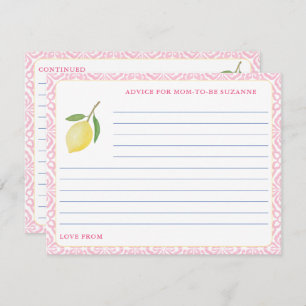 Invitation Carrelage rose Passez Carrelage Citron Baby shower