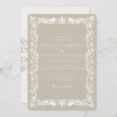 Invitation Carrelage Talavera beige Espagne Mariage Fiesta (Devant / Derrière)