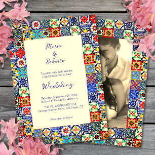 Invitation Carrelage Talavera coloré Mariage mexicain