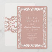 Invitation Carrelage Talavera rose Espagne Fiesta Bridal Brun (Devant / Derrière)