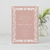 Invitation Carrelage Talavera rose Espagne Fiesta Bridal Brun (Debout devant)
