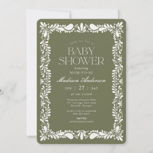 Invitation Carrelage Talavera Vert Baby shower Fiesta espagno