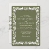 Invitation Carrelage Talavera Vert Espagne Mariage Fiesta (Devant / Derrière)