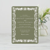 Invitation Carrelage Talavera Vert Espagne Mariage Fiesta (Debout devant)