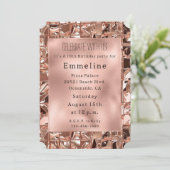 Invitation Carrés d'or Rose Glam (Debout devant)