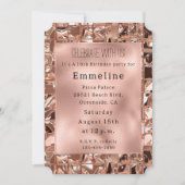 Invitation Carrés d'or Rose Glam (Devant)