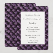 Invitation Carrés royaux violets d'anniversaire (Devant / Derrière)
