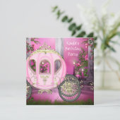 Invitation Carriage Pink Princess Anniversaire (Debout devant)