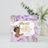 Invitation Carriage Princess Baby shower Purple Ethnic (Debout devant)