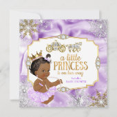Invitation Carriage Princess Baby shower Purple Ethnic (Devant)