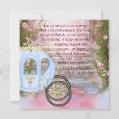Invitation Carriage Rose Roses Princesse Anniversaire (Dos)
