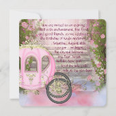 Invitation Carriage Rose Roses Princesse Anniversaire (Dos)