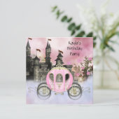 Invitation Carriage Rose Roses Princesse Anniversaire (Debout devant)
