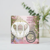 Invitation Carriage Rose Roses Princesse Anniversaire (Debout devant)