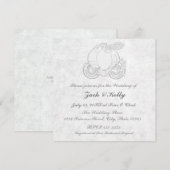 Invitation Carrosse Cendrillon Blanc & Argent (Devant / Derrière)