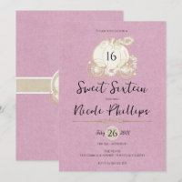 Carrosse Cendrillon en Or Rose pour une Sweet 16 P