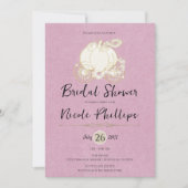 Invitation Carrosse Cendrillon Or Rose Mariage (Devant)