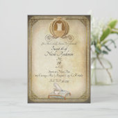 Invitation Carrosse de Cendrillon et Pantoufle Sweet 16 Vinta (Debout devant)