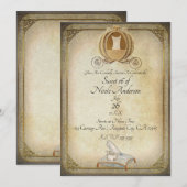 Invitation Carrosse de Cendrillon et Pantoufle Sweet 16 Vinta (Devant / Derrière)