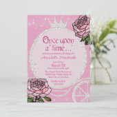 Invitation Carrosse de princesse de conte de fées et roses ro (Debout devant)