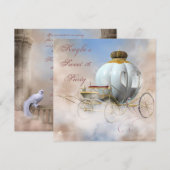 Invitation Carrosse de Princesse Princesse Douze ans (Devant / Derrière)