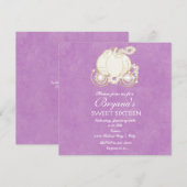 Invitation Carrosse Princesse Violet Cendrillon (Devant / Derrière)