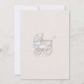 Invitation Carrosse Vintage Crème Gingham Oiseaux (Dos)